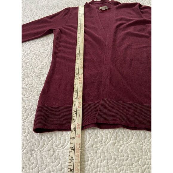 Evolution Open Front Cardigan Sweater Burgundy Available in Size XS and S​ - Picture 8 of 10